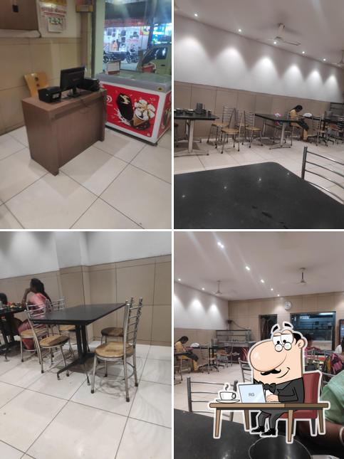 The interior of Hotel Shanmuga Bhavan