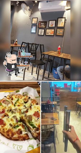 The interior of Eat & Greet Pizza