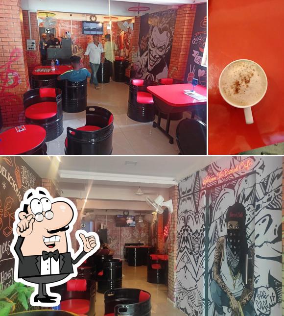 Take a look at the picture depicting interior and beverage at Barrel cafe