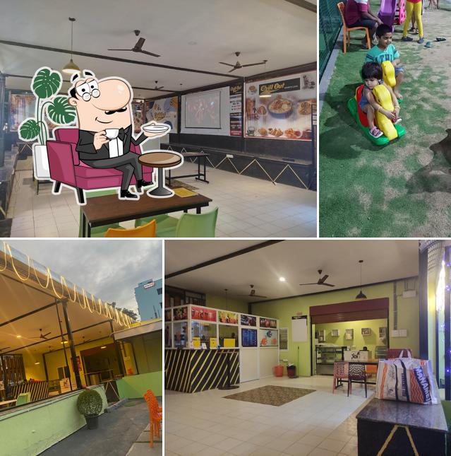 The interior of Chillout sports cafe