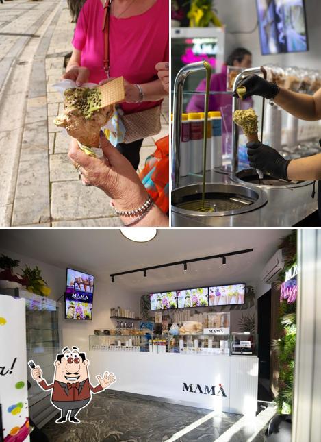 Gelateria Artigianale Mamà si caratterizza per la cibo e interni