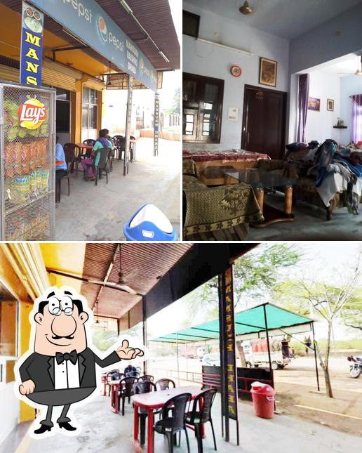 Take a seat at one of the tables at Mansukh Vaishnu Dhaba