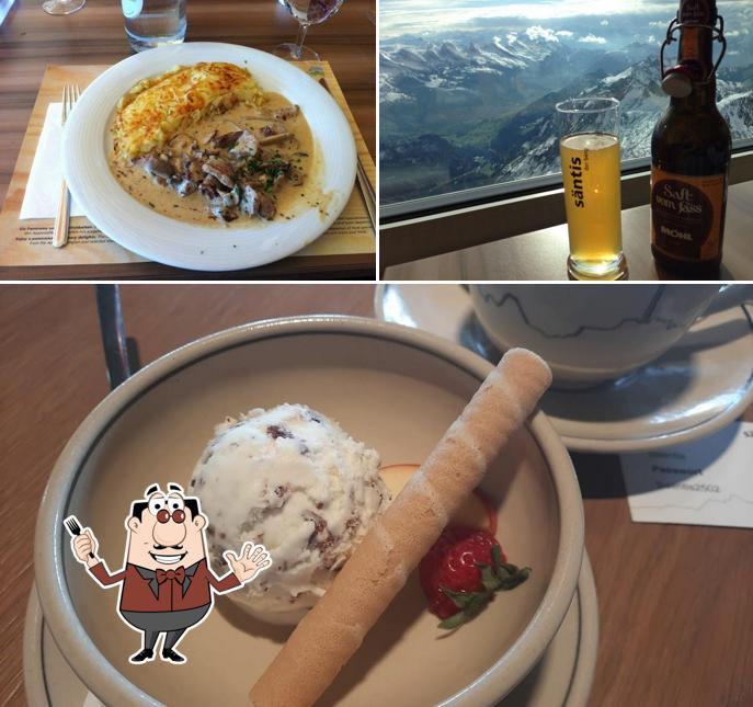 Tra le varie cose da Panorama-Restaurant Säntisgipfel si possono trovare la cibo e birra