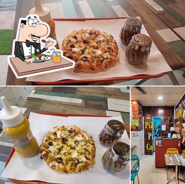 Among different things one can find food and interior at Pizza Pie Cafe