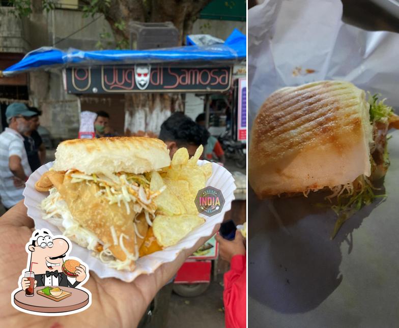 Get a burger at JUGADI SAMOSA