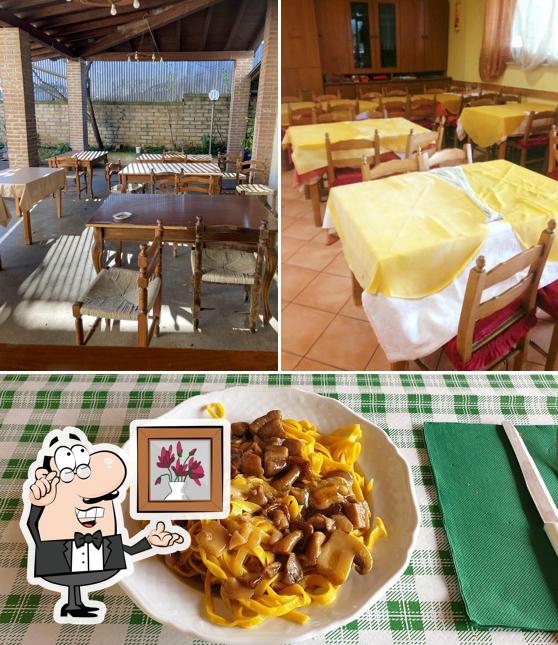 Dai un’occhiata alla immagine che raffigura la interni e cibo di Ristorante Pizzeria La Sterpara