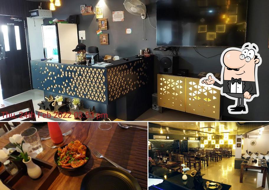 Check out the image showing interior and food at Bros Cafe & Restaurant Top Cafe, Restaurant, Veg Restaurant
