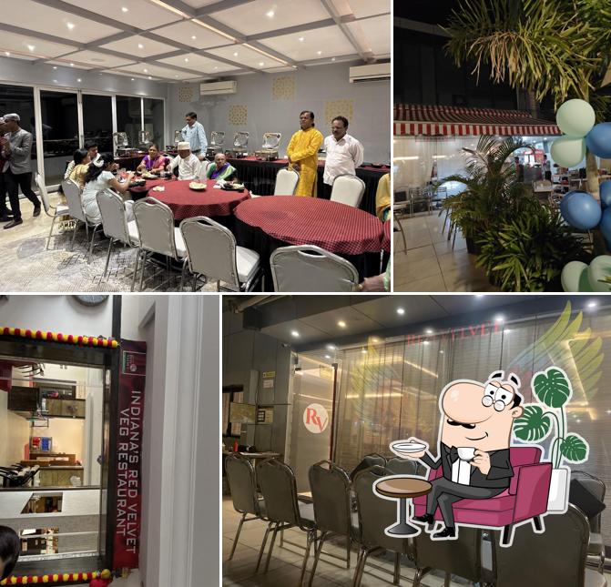 The interior of Indiana's Red Velvet Veg Restaurant