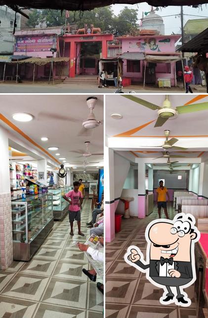 The image of interior and exterior at Rajeah Sweets