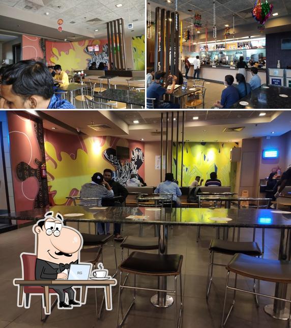 Take a seat at one of the tables at McDonald's
