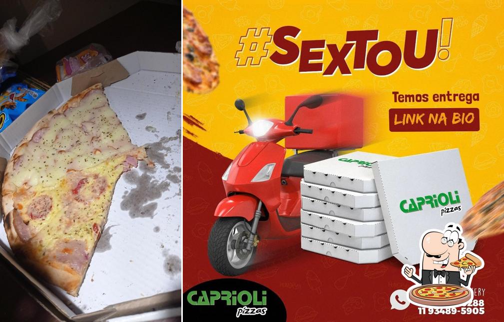 No Pizzaria Caprioli Aeroporto, você pode desfrutar de pizza