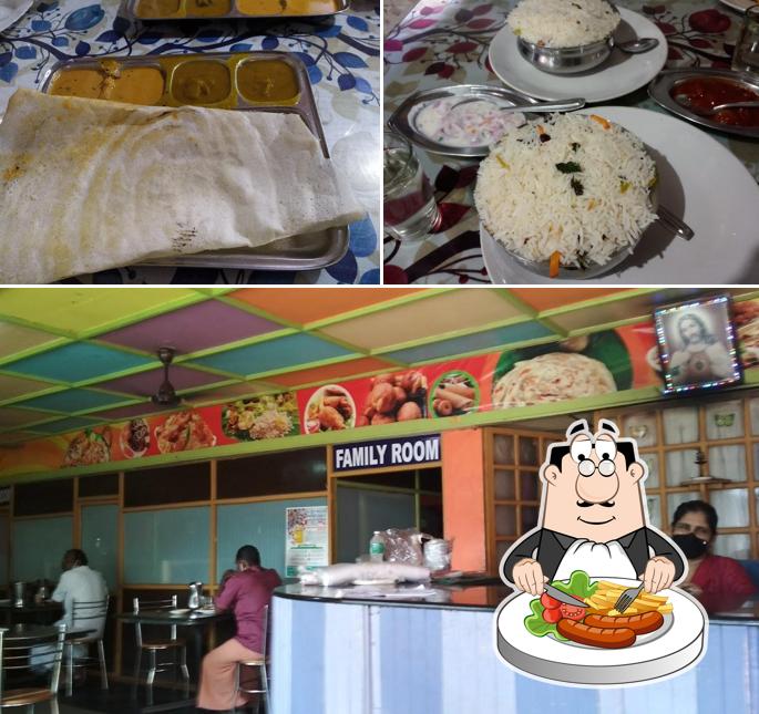 The image of food and interior at Bindu Hotel