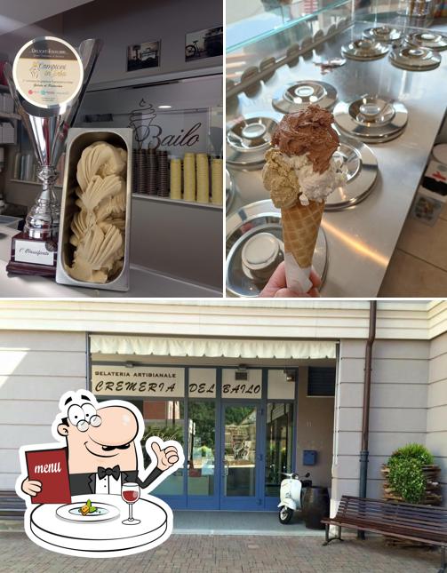 Tra le diverse cose da Cremeria del Bailo si possono trovare la cibo e esterno