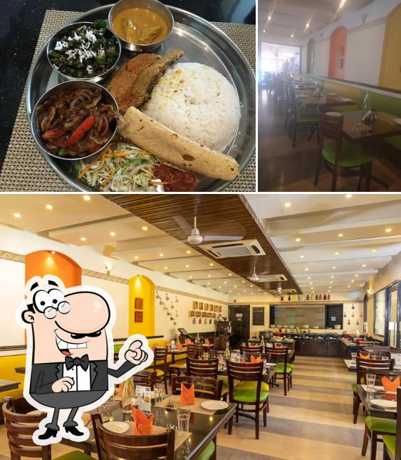 Among various things one can find interior and food at Tangelo