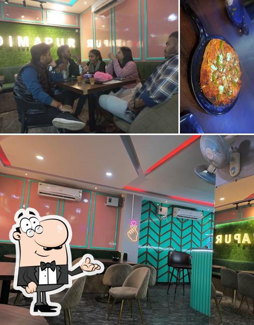 Check out the picture showing interior and food at Chai sutta bar dimapur