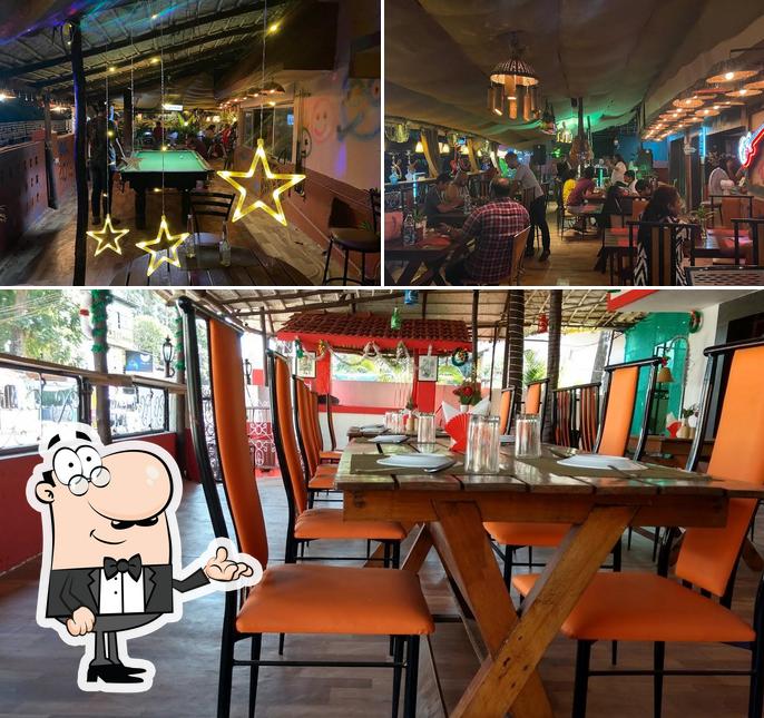 The interior of The Bigg Mouth Bar & Restaurant Goa