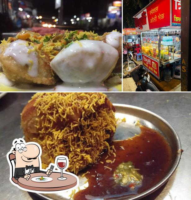 The picture of food and exterior at Trimurti Bhel