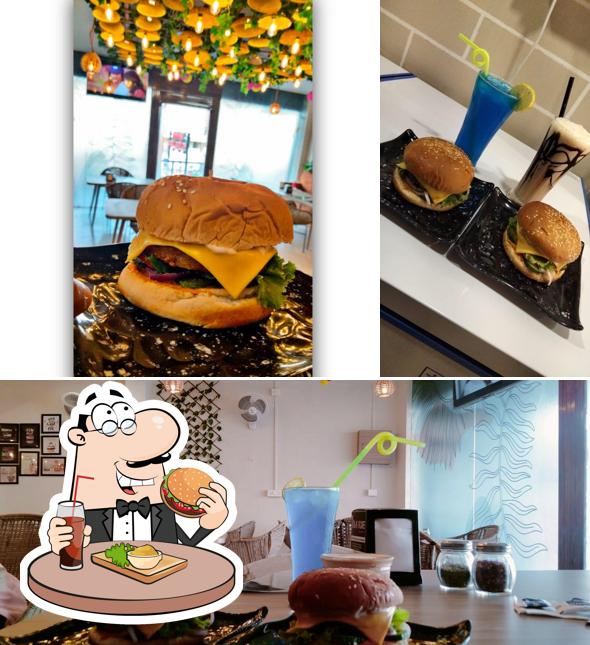 Try out a burger at Café Morning Mugs