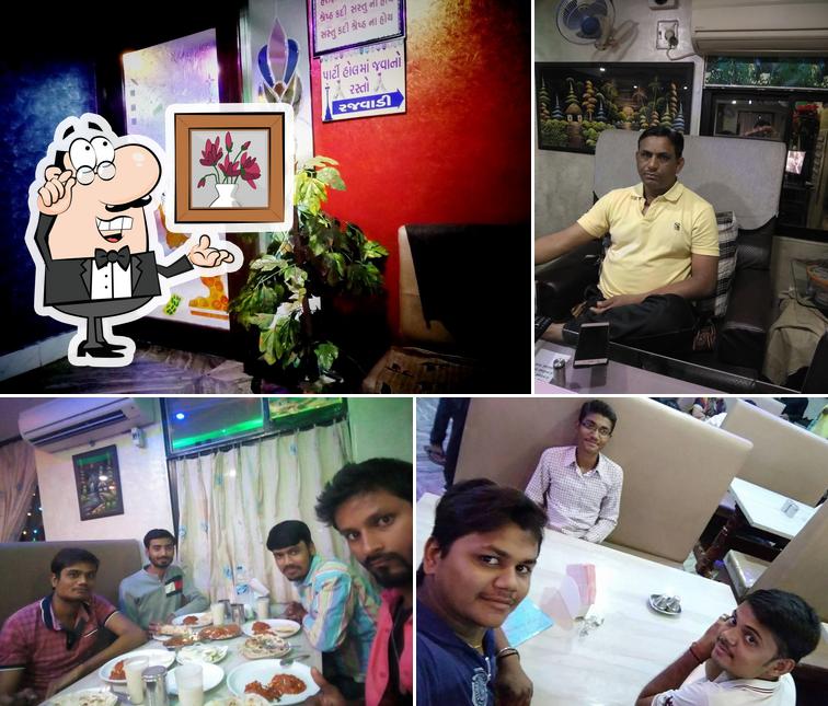 The interior of Rajwadi Restaurant