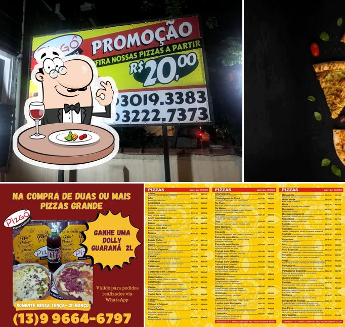 Comida em Pizzaria Pizgô
