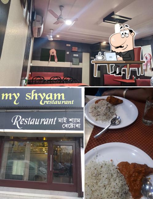 The interior of Shyams fast food