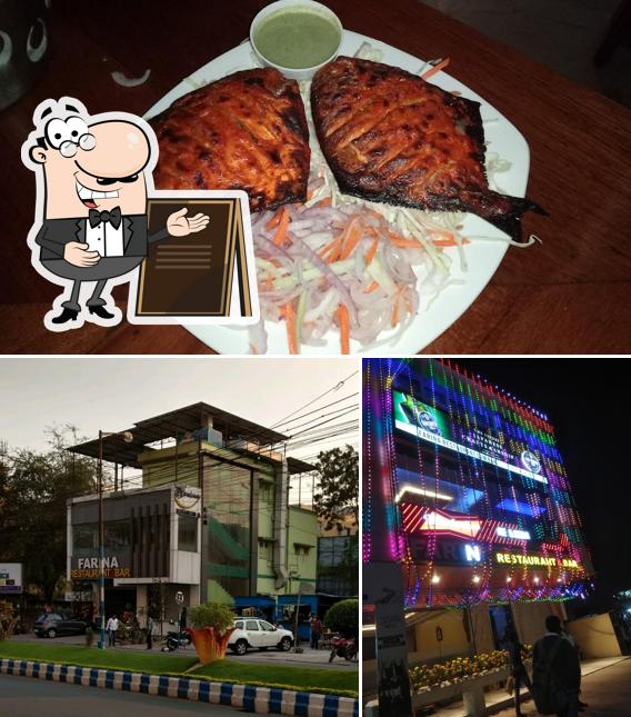 This is the picture showing exterior and food at Farina