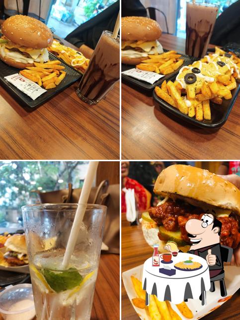 Get a burger at TikTalk Cafe