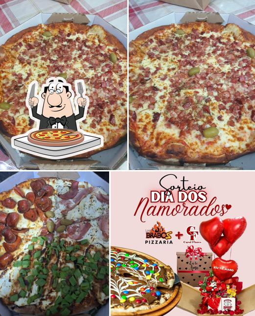 Escolha pizza no Los brabos Pizzaria