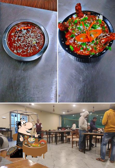This is the photo showing food and interior at Hotel Shahu