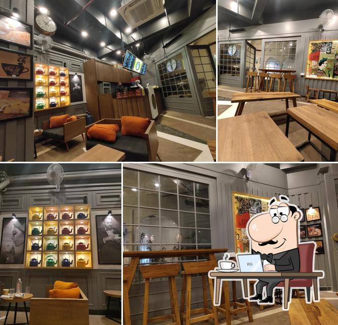 Take a seat at one of the tables at Tea Post