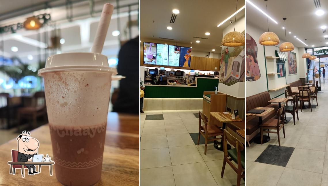 The interior of Chaayos Cafe at Pacific Mall of Faridabad