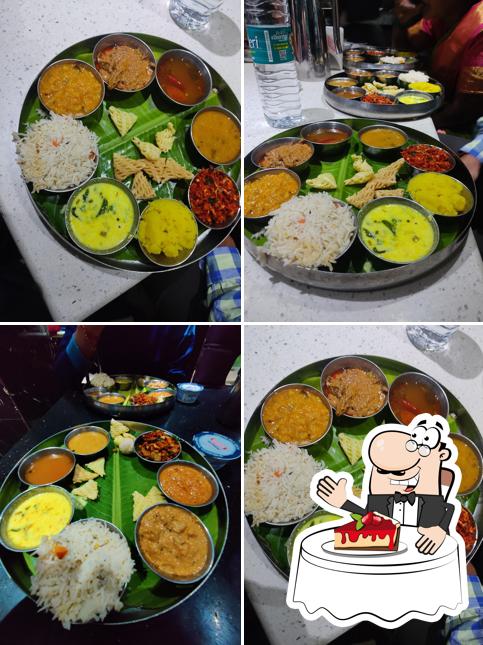 Hotel Vijaya Amrutha Syamala Center serves a variety of desserts