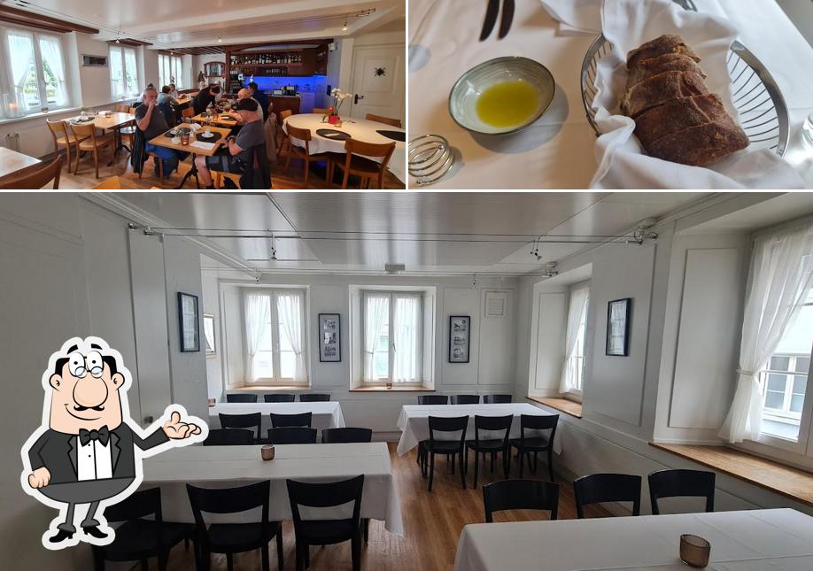 La foto della interni e cibo di Restaurant Schönegg