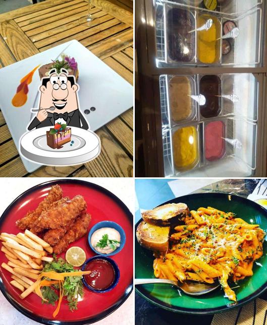 Chocolate cake at Aura Cafe & Infusion Bar