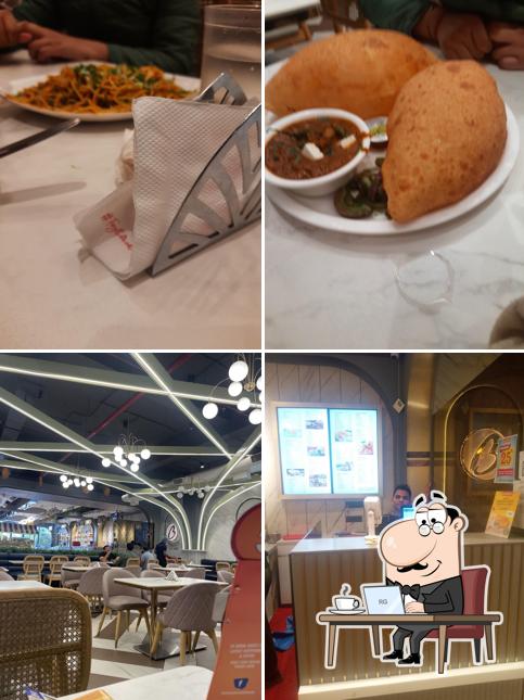 Among various things one can find interior and food at Bikanervala