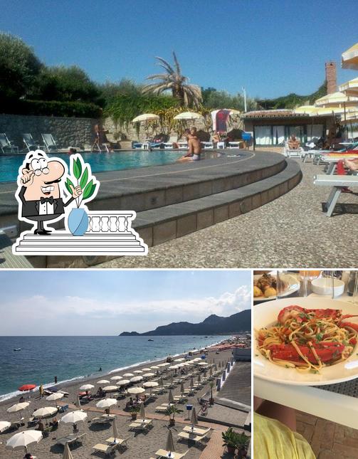 Questa è la foto che mostra la esterno e cibo di Paradise Beach Club