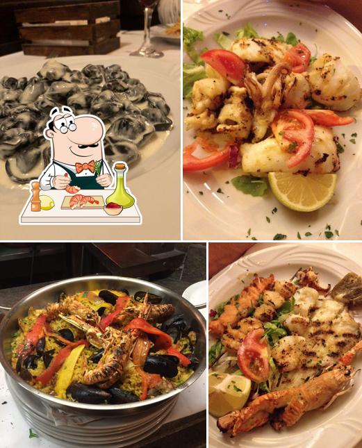 I clienti di Trattoria Pizzeria Belle Arti possono avere diversi prodotti di cucina di mare