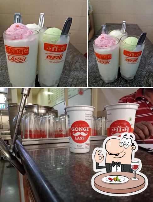 Among various things one can find food and beverage at गोंगे लस्सी