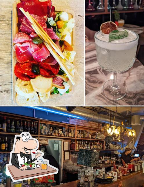 Questa è la immagine che mostra la cibo e bancone da bar di NOLF BAR