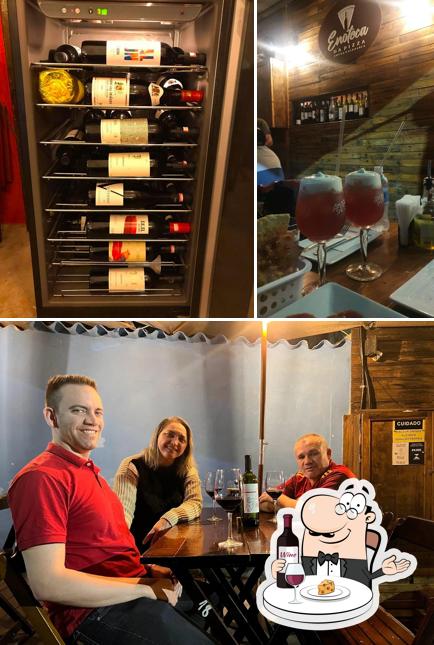 É agradável tomar uma taça de vinho no Enoteca da Pizza