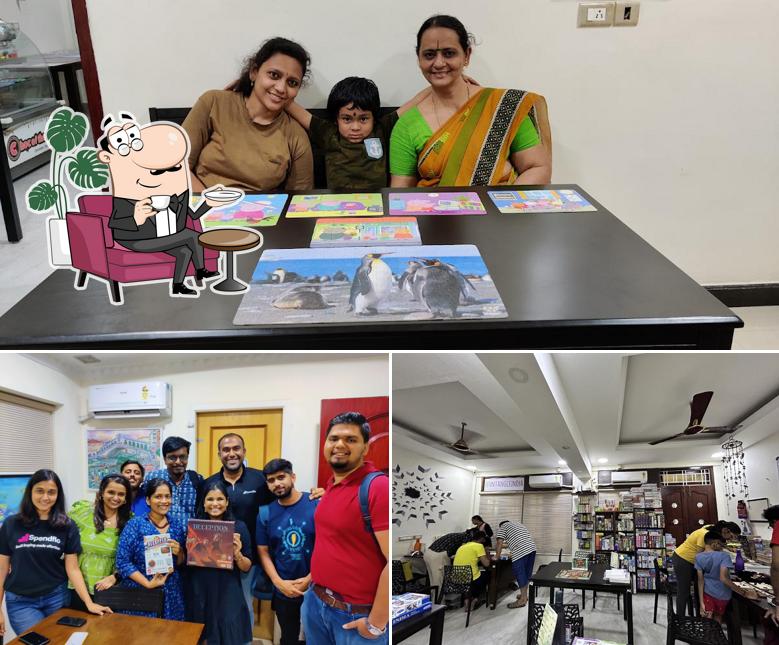 Take a seat at one of the tables at Untangle Teynampet - Puzzles & Board Games Cafe