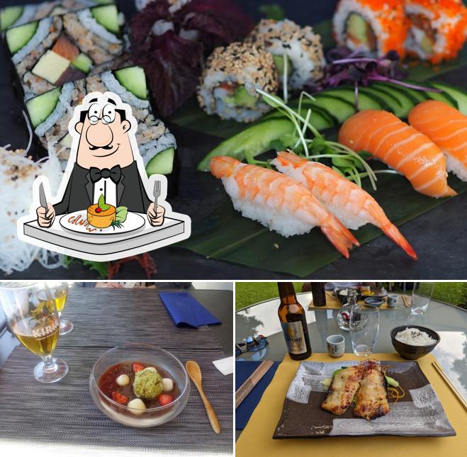 La foto di cibo e birra da Sushi B Villars