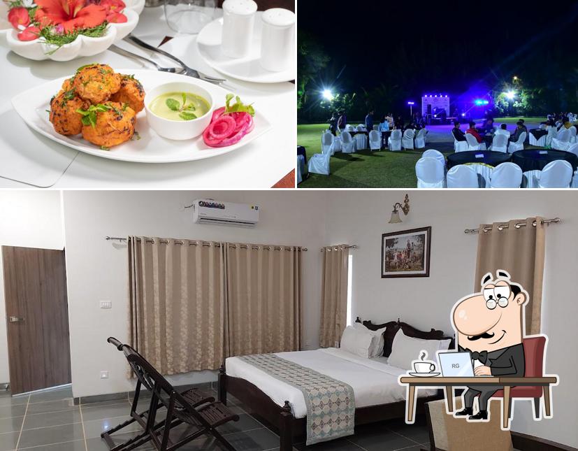 Among different things one can find interior and food at LAL BAGH RANAKPUR - The Nature Resort