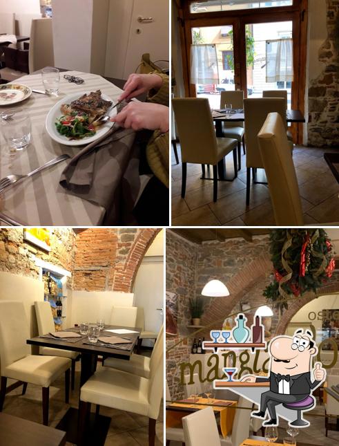 Gli interni di Osteria Mangiando Mangiando