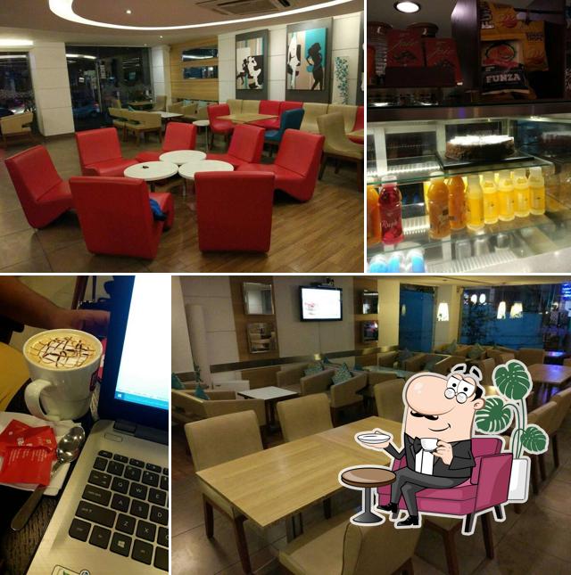 Take a seat at one of the tables at Coffee Day