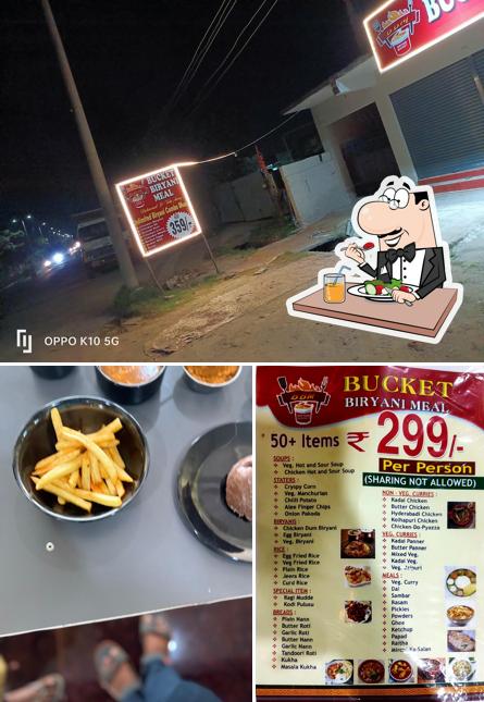 Food at Bucket Biryani meal