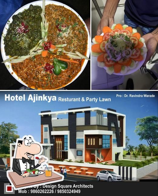 The image of food and exterior at Hotel Ajinkya Restaurant , bar And Party Lawn