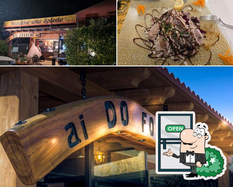 La esterno e cibo del ristorante