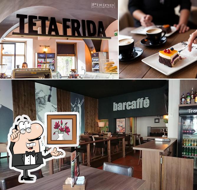 Questa è la immagine che raffigura la interni e tavolo da pranzo di Čokoladna kavarna Teta Frida Ptuj