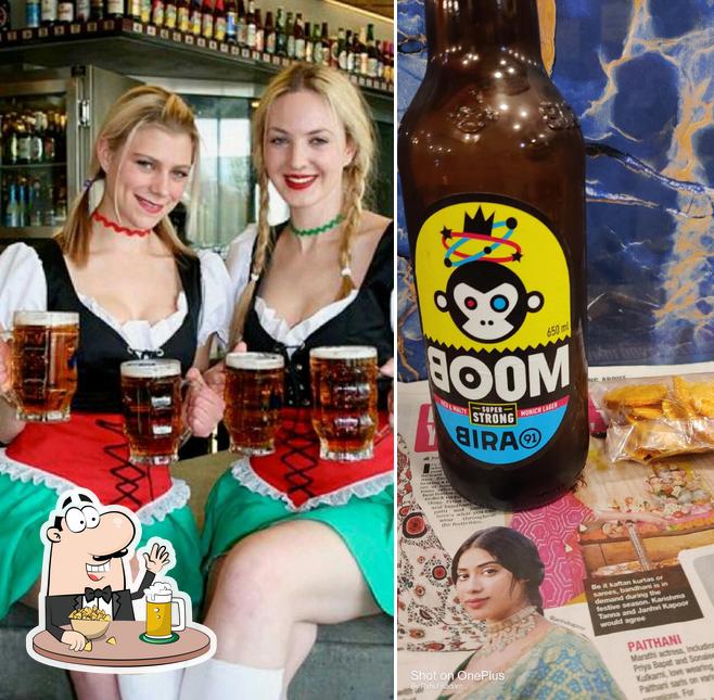 Enjoy a glass of light or dark beer